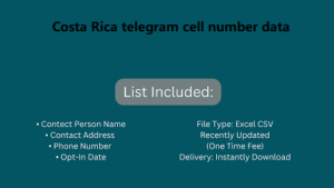 Costa Rica telegram cell number data